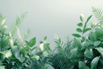 Lush Green Leaves Against Soft Background