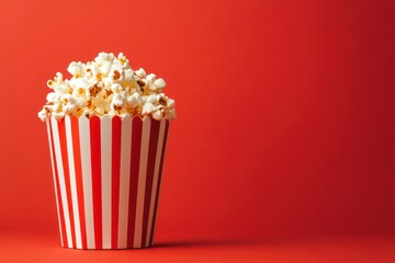 Vibrant Striped Container Filled with Popcorn