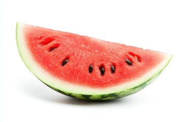 Refreshing Slice of Watermelon Against White Background