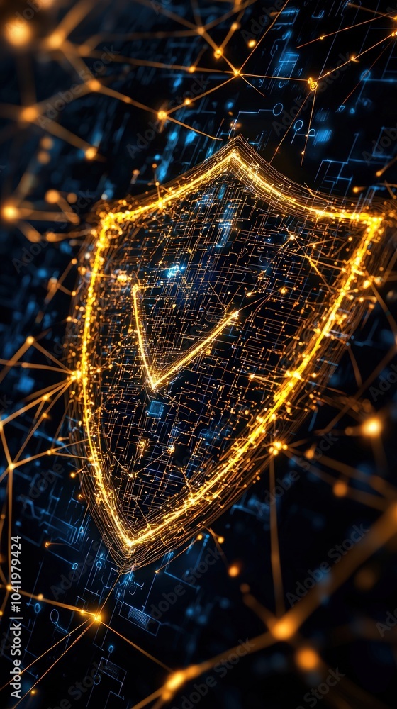 Poster digital shield a glimpse into cybersecurity and data protection in the modern age