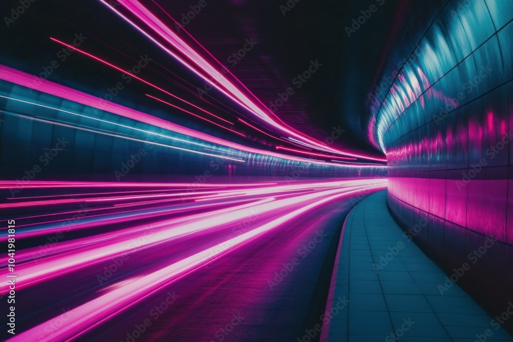 Poster dynamic light trails in an urban setting