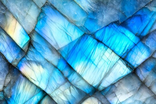 Polished blue labradorite with a subtle gradient showcasing iridescent effects in an abstract background