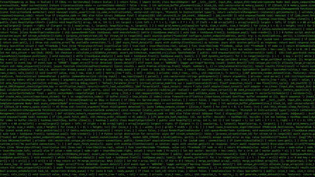 Conceptual java code of web page or javascript programming concept. Simulation of abstract software computer programming code.