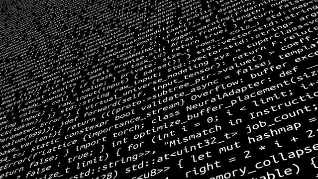 Conceptual java code of web page or javascript programming concept. Simulation of abstract software computer programming code.