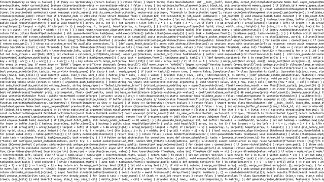 Conceptual java code of web page or javascript programming concept. Simulation of abstract software computer programming code.