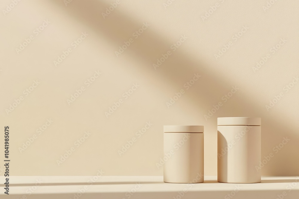Poster minimalist elegant background with simple containers
