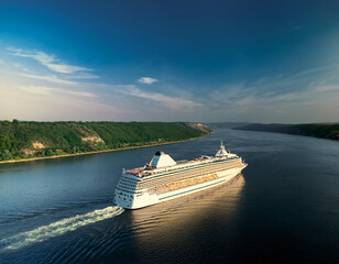  Cruise In The Sea; a ship sailing on a river 63920