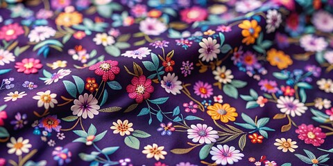 Pastel Flower Pattern for Fashion Inspiration on Purple Background