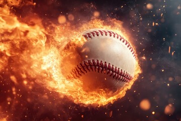 Baseball in Flames with Dramatic Effects