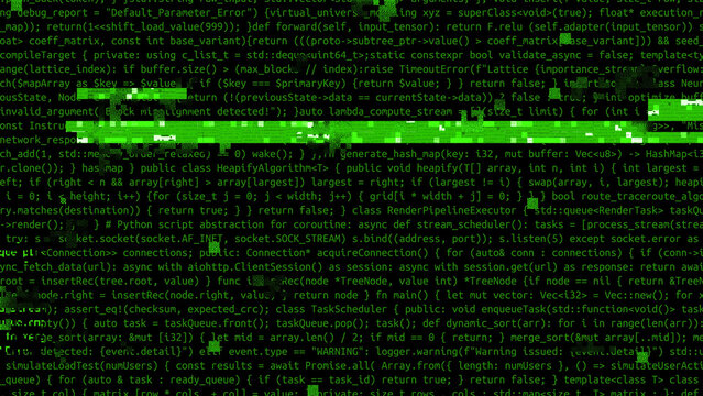 Conceptual java code of web page or javascript programming concept. Simulation of abstract software computer programming code.