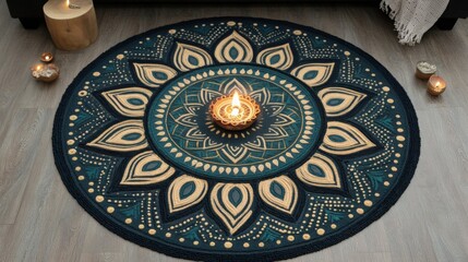 Children Creating Rangoli Patterns for Diwali Celebration