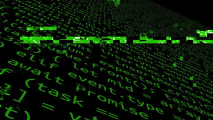 Conceptual java code of web page or javascript programming concept. Simulation of abstract software...