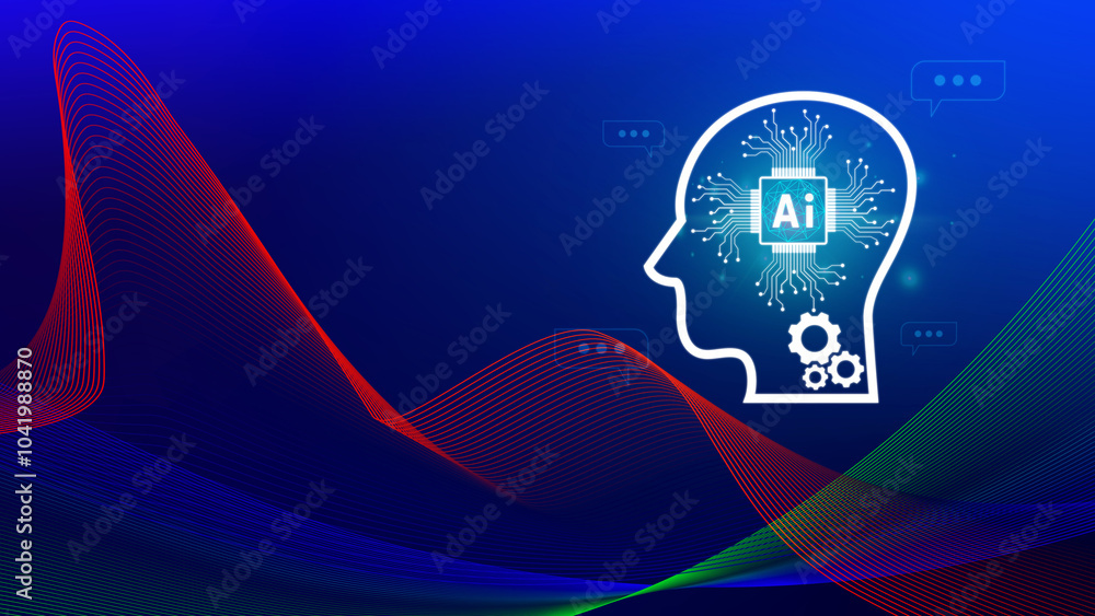 Aufkleber ai tech, virtual graphic global internet connect with ai, artificial intelligence, using command pro