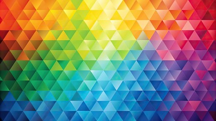 Colorful abstract background with long shot triangles in rainbow gradient