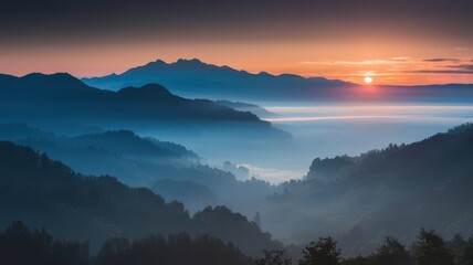 sunrise in the mountains