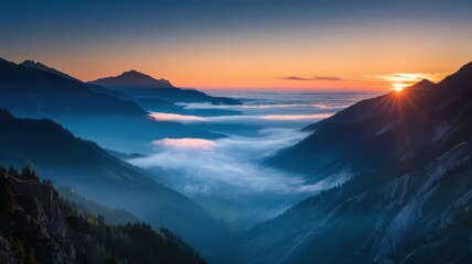 sunrise over the mountains