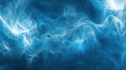 Obraz premium Blue Abstract Smoke Waves on Dark Background