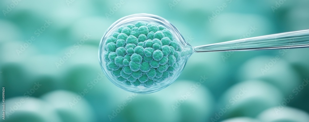 Poster a close-up view of a cellular structure, illustrating intricate details with a bluish-green hue agai