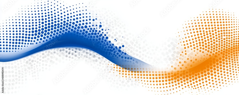 Aufkleber a series of dots forming a wave, isolated on white, with a gradient effect creating depth