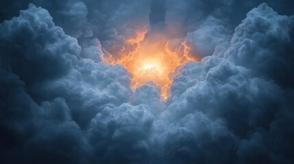 Dark Clouds with Sunlight Breaking Through