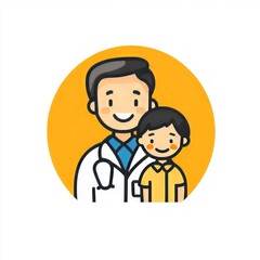 Pediatric services vector icon featuring a child