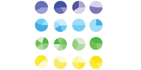 pie chart set, colorful diagram collection, vector illustration of infographic, ui, websites, and business