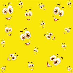 Emoticons seamless pattern. Facial expression seamless pattern vector background. Smiles face texture template. Modern smileys for textiles, interior design, book design, website Background. EPS10.