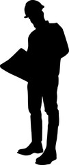 silhouette of a Construction Worker,architect