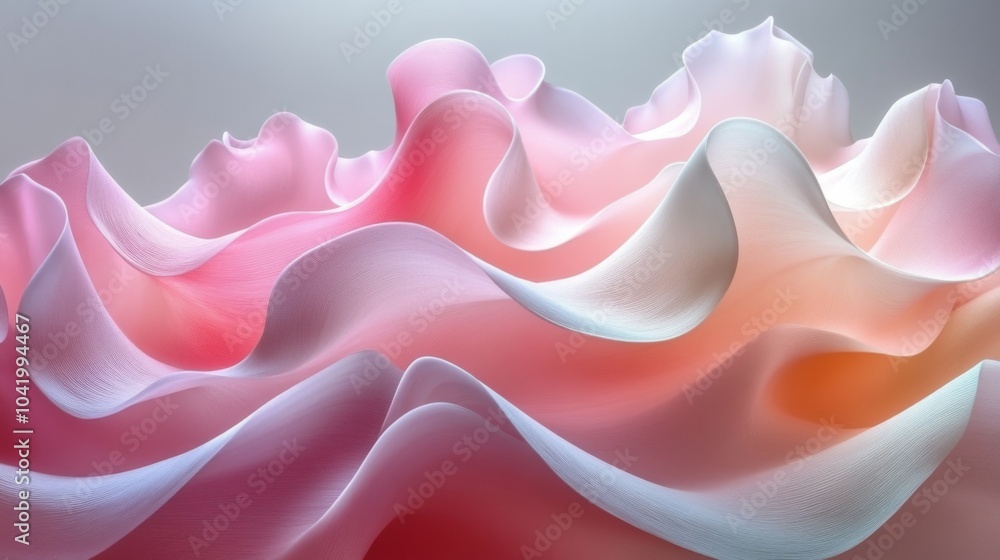 Aufkleber softly textured waves in delicate shades of pink and white ripple gently, creating a tranquil and se