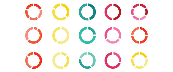 collection of infographic elements, pie chart vector, bar graph, color wheel
