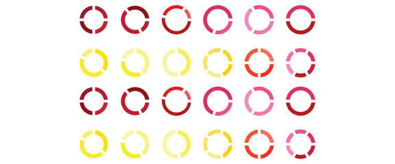 collection of infographic elements, pie chart vector, bar graph, color wheel