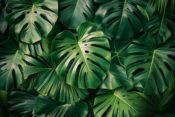 Fototapeta premium A close up of a bunch of green leaves