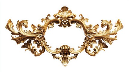 Ornate gold decorative frame with intricate floral and scroll designs, perfect for enhancing art or photograph displays.