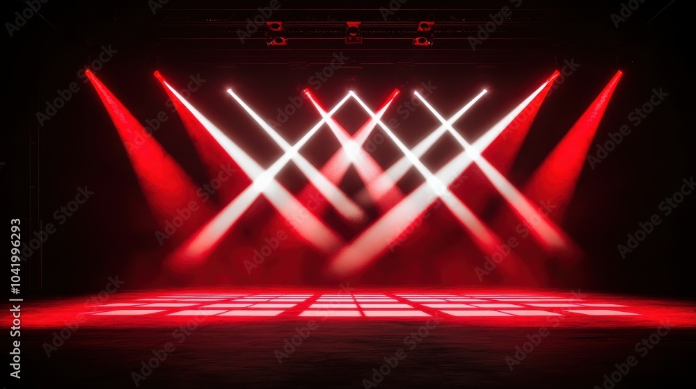 Poster dynamic laser lights forming a grid pattern
