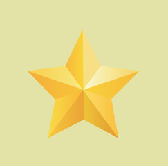 golden star on white background
