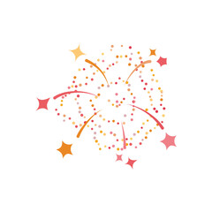 Vector illustration with the image of multi-colored fireworks on an isolated white background.