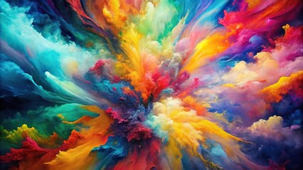Fototapeta premium Colorful abstract painting viewed from high angle