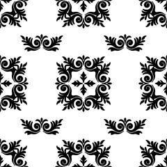 black and white floral elements