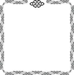 Square Frame - Celtic Curved Lines Border - Two Triquetras Header