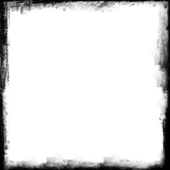 Fototapeta premium Grunge style frame black and white isolated