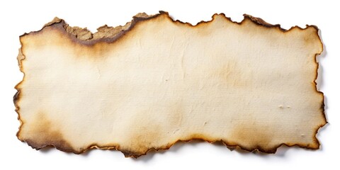 Fototapeta premium Depth of field burnt edges paper isolated on white background