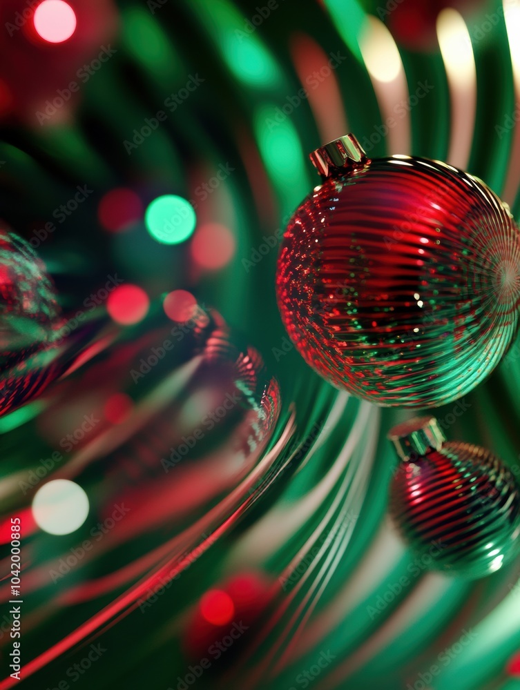 Aufkleber colorful christmas ornaments and shimmering lights create a whimsical display, evoking the joy and w