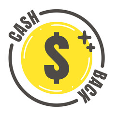 Obraz premium Cashback icon set. Dollar coin. line symbol. Vector