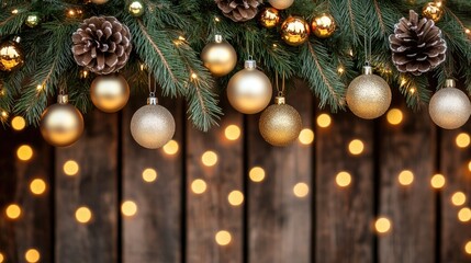 Soft white lights hang from the eaves of a vintage red house, creating a festive glow for New Year's Eve festivities