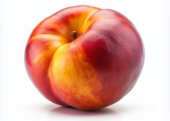Ripe Peach Isolated on White Background for Organic Food Branding and Nutrition Campaigns