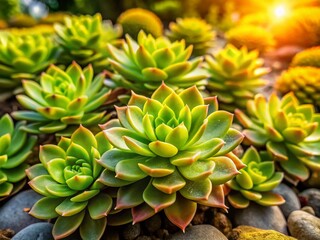 Fototapeta premium Rock Stonecrop Angelina Leaves in a Vibrant Garden Setting for Nature Lovers