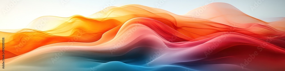 Poster abstract waves of color in vibrant hues creating a fluid design.