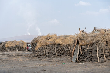 Volcanic landscape near the active volcano Mount Erta Ale, Ethiopia