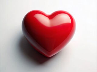 Romantic Red Heart on White Background for Valentine's Day Celebration