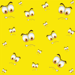 Emoticons seamless pattern. Facial expression seamless pattern vector background. Smiles face texture template. Modern smileys for textiles, interior design, book design, website Background. EPS10.